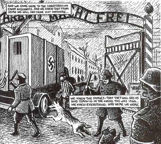 Vladek and Anja are sent to Auschwitz.