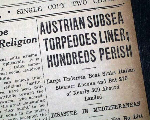 the S.S. Ancona sinks