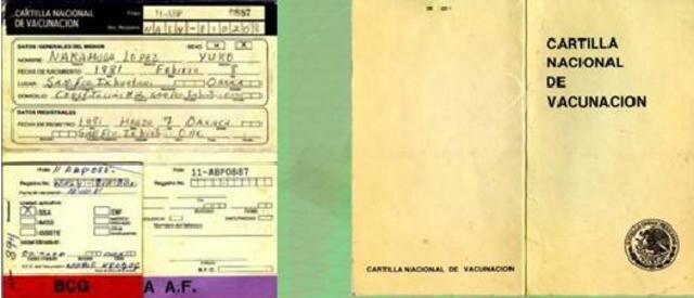 Cartilla de vacunación en México