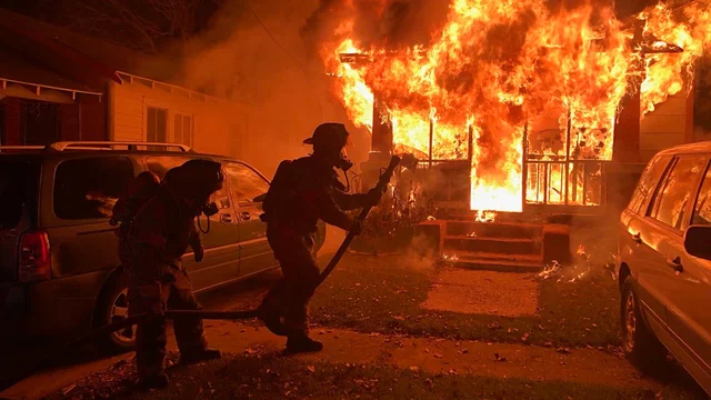 Montag is Forced to Burn His Own House