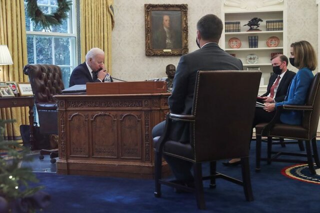 Biden vows that the US will act "decisively" if Russia invades Ukraine.