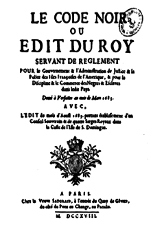 Adoption du Code Noir