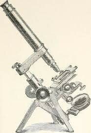 Microscopio sujetado con un tripode