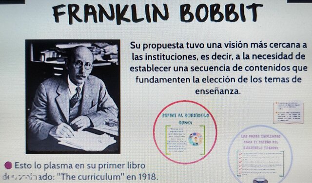 FRANKLIN BOBBIT APORTA ENRIQUECE LA PROPUESTA DE CURRICULO