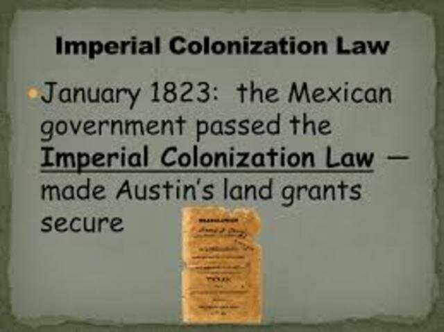 1823 The Imperial Colonization law