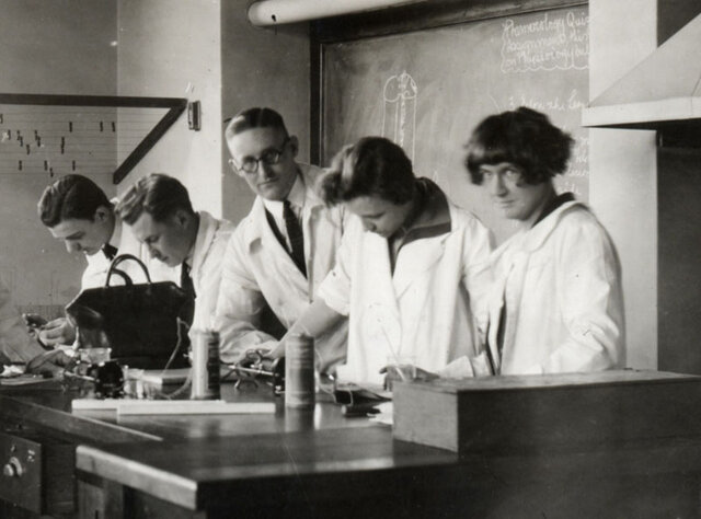 Medical students learning