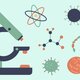 Collection of biology icons vector