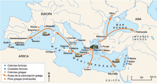 Comienza la colonización griega de occidente