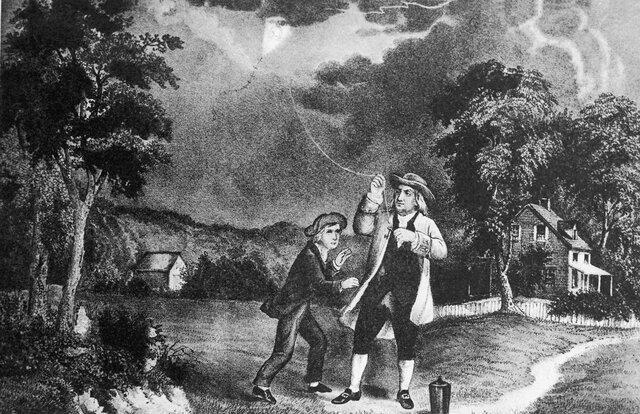 BENJAMIN FRANKLIN e l'ipotesi del fluido elettrico