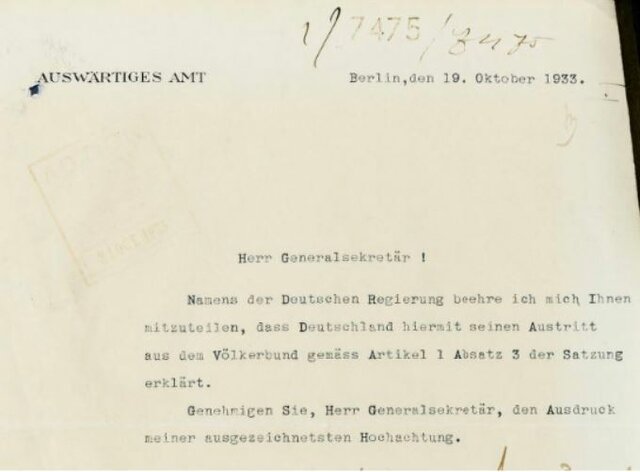 Alemania abandona la Sociedad de NAciones