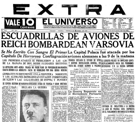 Hitler envía tropas a Polonia.