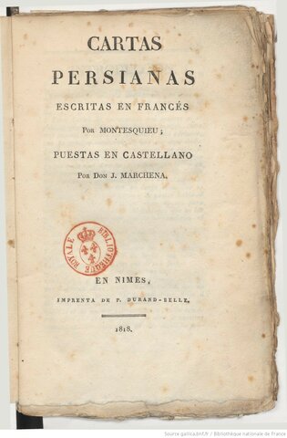 Montesquieu: Gutun Pertsiarrak