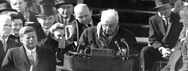 Frost reads at JFK's inauguration