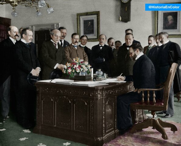 PAZ DE PARÍS: DERROTA ESPAÑOLA (PÉRDIDA DE CUBA , FILIPINAS Y PUERTO RICO)