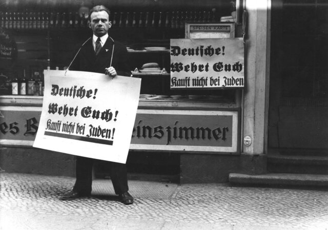 The Nazis declare a boycott of all Jewish businesses in Germany