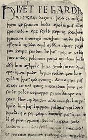 Approximate date of the earliest manuscript records of Old English.