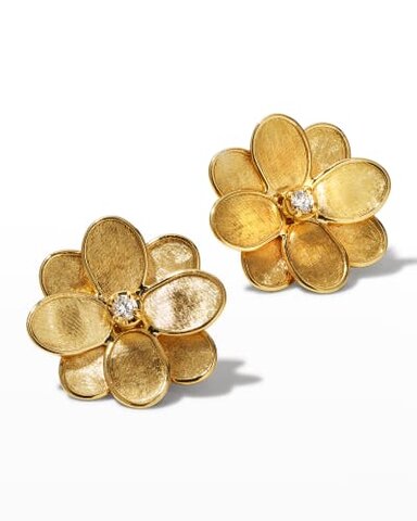 Aretes dorados florales