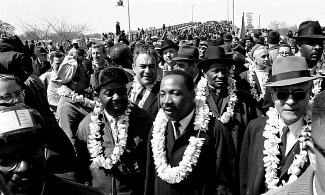 Dr. Martin Luther King Jr. Leads a March Across the Bridge