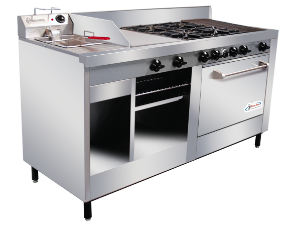 la estufa en acero inoxidable