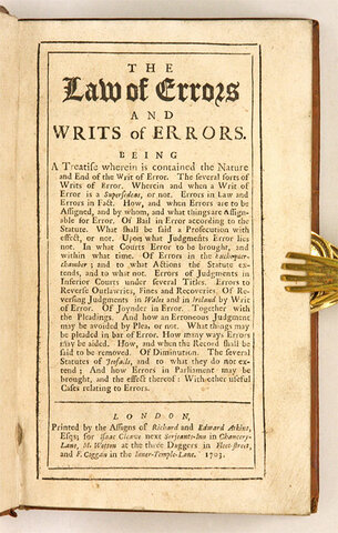 WRIT OF ERROR
