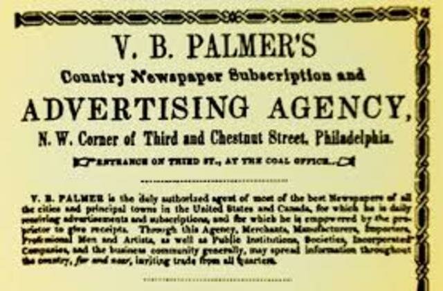 Volney B. Palmer funda la primera agencia de publicidad en EUA