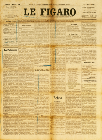 Publicació 1r manifest futurista