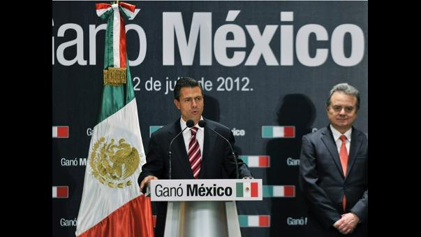 The candidate of the Institutional Revolutionary Party (PRI) Enrique Peña Nieto wins the presidential elections