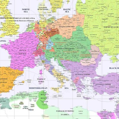 Timeline: Zgodovina Evrope v 18. in 19. stol.