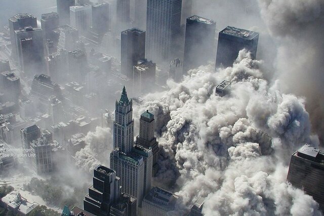 Attentats à manhattan contre les États-Unis sur le world trade center, le 11 septembre 2001