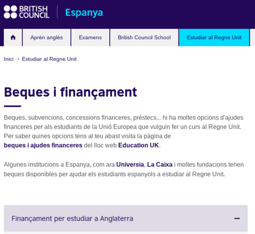 Demanar beca al British Council per anar a estudiar al Regne Unit