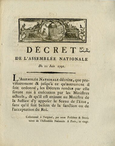 Acceptation of the National Assembly decrees