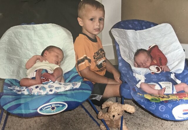 Twin brother and sister, Lucas and Madison, were born.