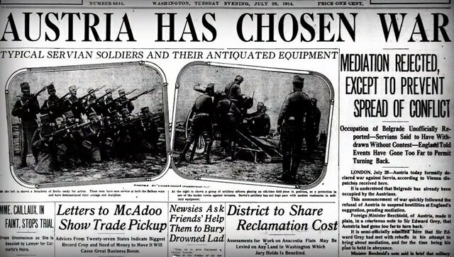 Los Austro-húngaros le declararon la guerra al Reino de Serbia.
