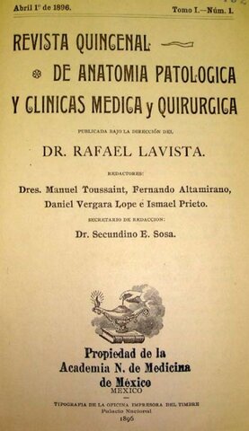 Creación del Museo Anátomo Patológico Nacional (Instituto Patológico nacional).