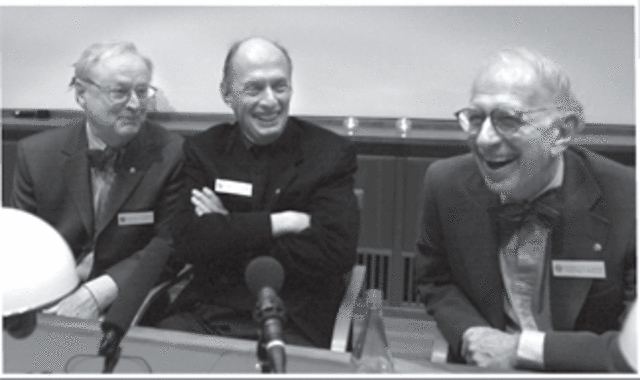 Arvid Carlsson (1923- 2018), Paul Greengard (1925- 2019) y Erick Kande (1929) (