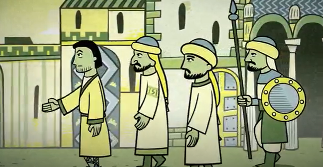 Firma de paz entre visigodos y musulmanes.