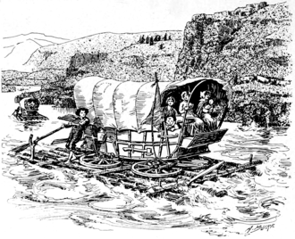 First wagon on the Oregon Trail