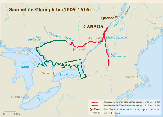 l'expédition de champlain en huronie