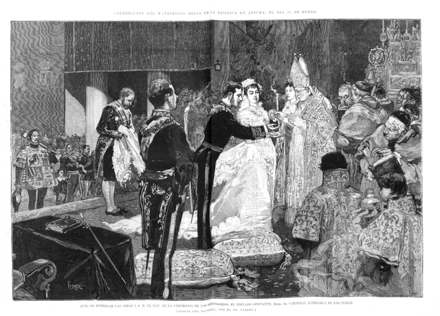 Alfonso XII se casa con María de las Mercedes de Orleans