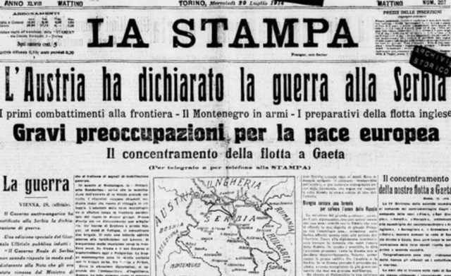 Scoppio Prima guerra mondiale
