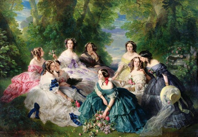 La emperatriz Eugenia rodeada de sus damas de compañia - Franz- Xavier Winterhalter (FRA) 	Palacio de Compiègne