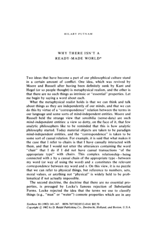 Why There Isn’t a Ready-Made World