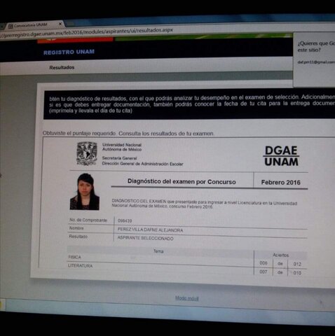 Ingreso a la UNAM