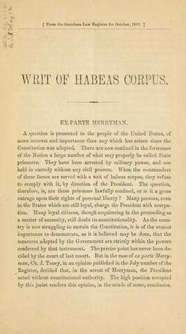 Writ of habeas corpus