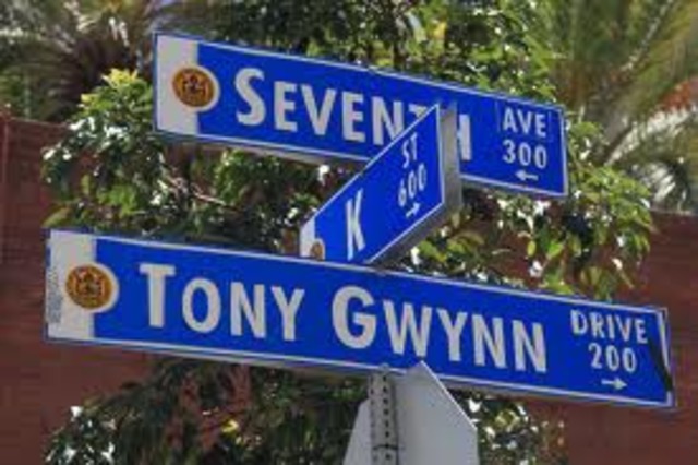 Announcement that address of the new ballpark will be 19 Tony Gwynn Drive, honoring the retiring Padre hero