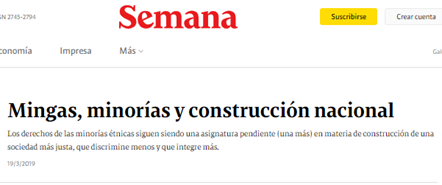 MINGAS, MINORIAS Y CONSTRUCCIÓN NACIONAL