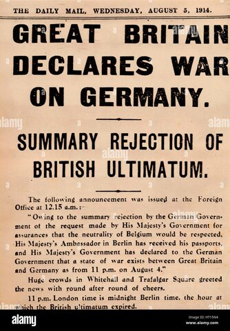 La Gran Bretagna dichiara guerra alla Germania