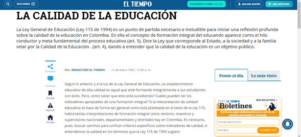 LA CALIDAD DE LA EDUCACIÓN