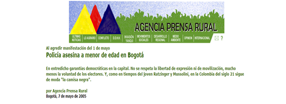 POLICÍA ASESINA A MENOR DE EDAD EN BOGOTÁ.
