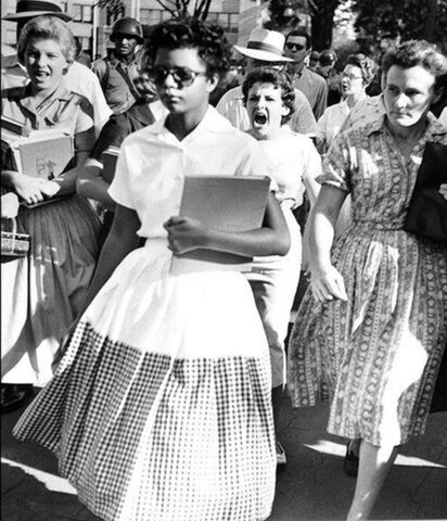 Little Rock Nine Arrive at School